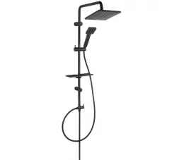 Ferro Squerto Lux Black - zestaw natryskowy przesuwny z deszczownią, czarny