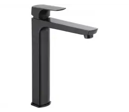 KFA Mokait Black bateria umywalkowa nablatowa, czarna