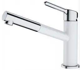 Franke bateria zlewozmywakowa Orbit z wyciąganą wylewką, chrom/ biały