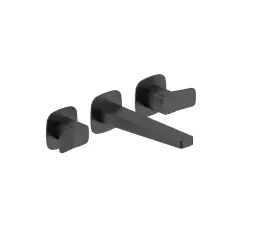 KFA Malaga bateria umywalkowa podtynkowa 3-otworowa , czarna