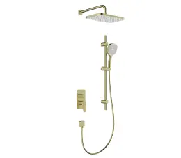 KFA Malaga podtynkowy zestaw prysznicowy z baterią 3 funkcyjną i natryskiem przesuwnym, złoty