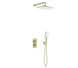 KFA Malaga podtynkowy zestaw prysznicowy z baterią termostatyczną 3 funkcyjną, złoty