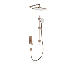 KFA Malaga podtynkowy zestaw prysznicowy z baterią 3 funkcyjną i natryskiem przesuwnym, miedź