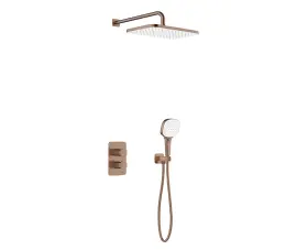KFA Malaga podtynkowy zestaw prysznicowy z baterią termostatyczną 3 funkcyjną, miedź