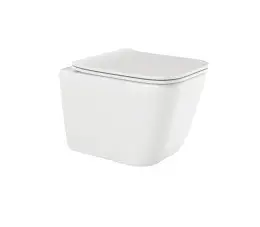 INVENA MISKA WC PODWIESZANA BEZKOŁNIERZOWA PAROS, Z DESKĄ WOLNOOPAD KWADR