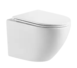 INVENA MISKA WC PODWIESZANA, QFS, LIMNOS OKRĄGŁA, Z DESKĄ WOLNOOPADAJĄCĄ