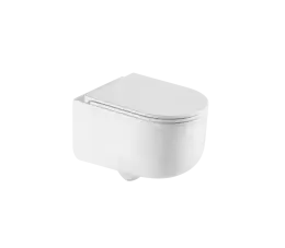 INVENA MISKA WC PODWIESZANA, QFS, KORFU OKRĄGŁA, Z DESKĄ WOLNOOPADAJĄCĄ